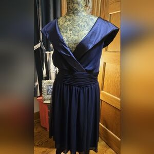 Gorgeous Monroe & Main Deep Eggplant PurpleChic Midi Dress, Lined Rouched &